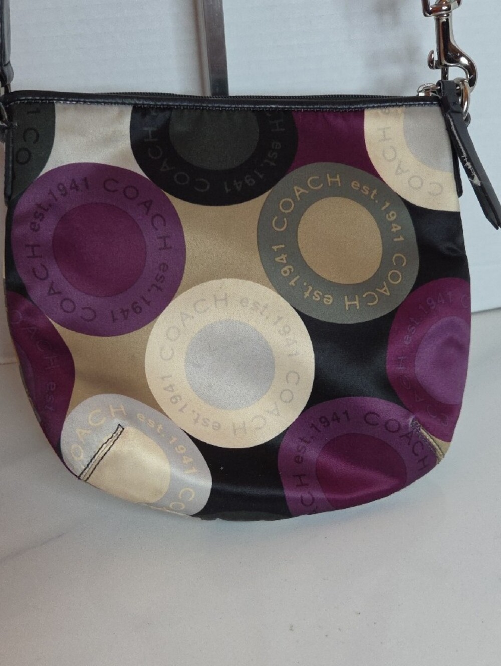 Coach Purple Multi Signature Circle Crossbody - Picture 5 of 8